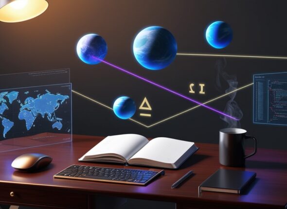 Leonardo_Phoenix_09_3D_isometric_banner_floating_planet_shards_1