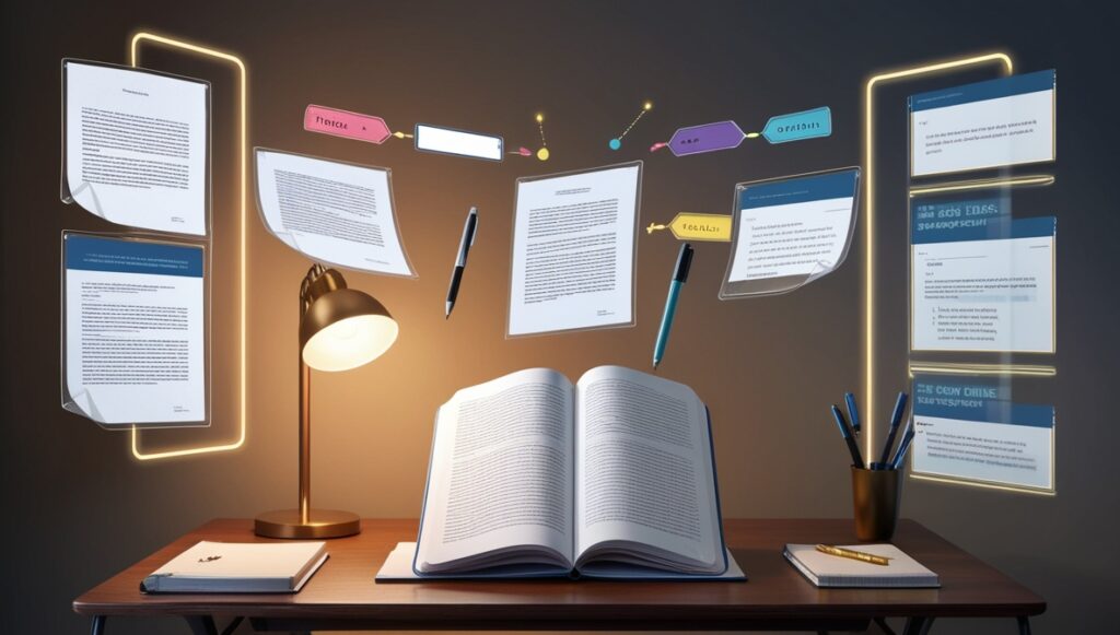 Leonardo_Phoenix_09_3Dstyle_banner_showing_floating_essay_page_1