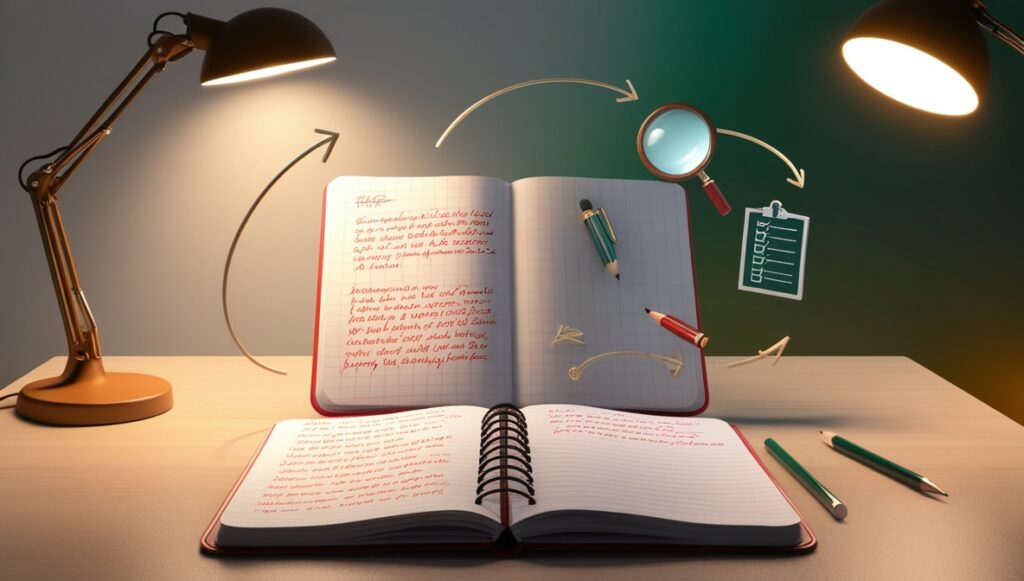 Leonardo_Phoenix_09_A_3Dstyle_banner_featuring_an_open_noteboo_0