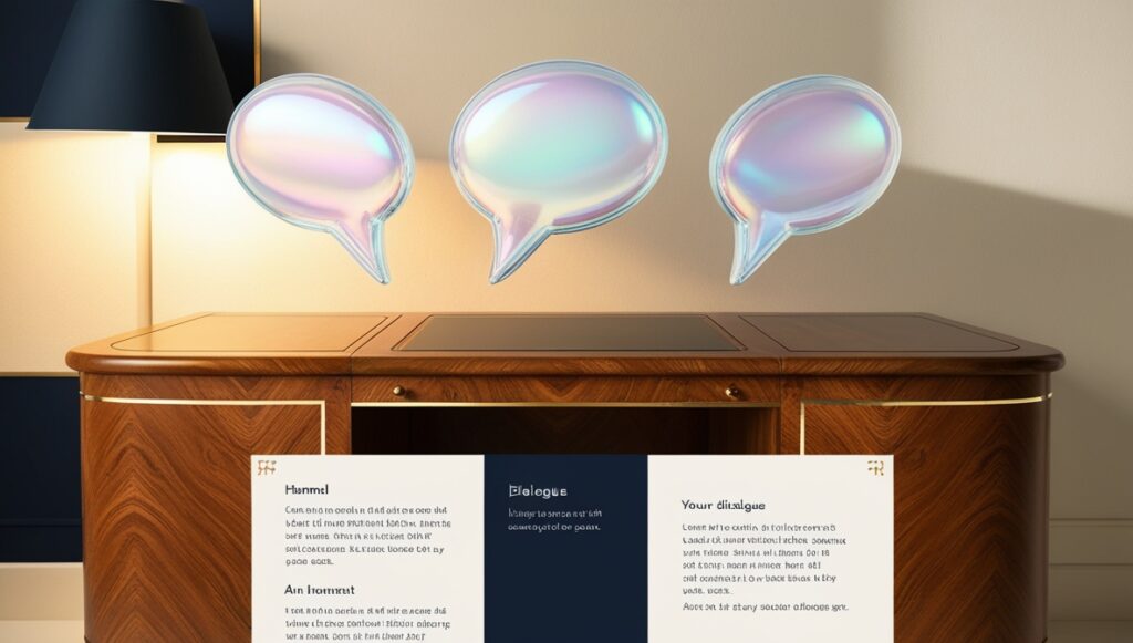 Leonardo_Phoenix_09_A_trio_of_translucent_iridescent_3D_speech_0